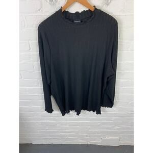 Torrid Women's Ribbed Crewneck Pullover Sweater Long Sleeve Black Size 4X